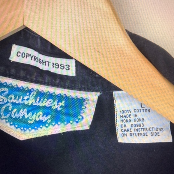 Vintage Southwest Cowgirl Western Women's Long Sleeve Black Shirt Size L - Picture 3 of 3